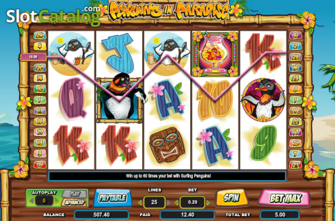 Скрин5. Penguins in Paradise слот