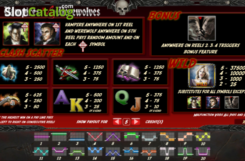 Скрин2. Vampires vs Werewolves слот