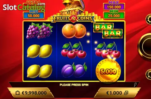 Скрин3. Fruits and Coins слот
