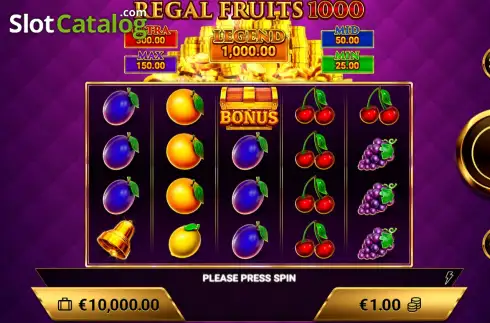 Скрин2. Regal Fruits 1000 слот