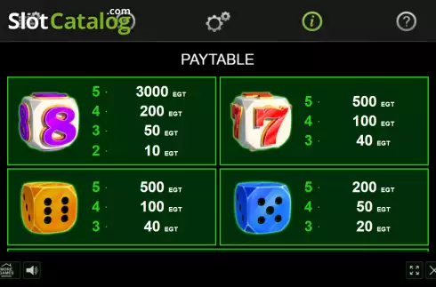 Скрин7. 20 Bulky Dice слот