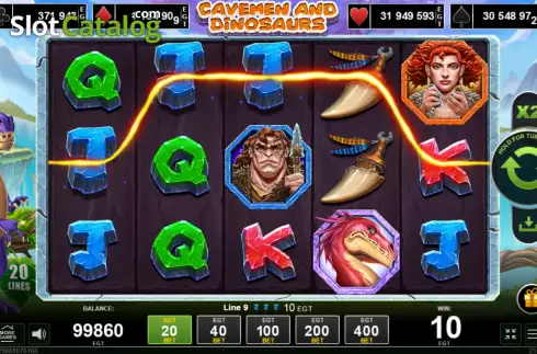 Скрин3. Cavemen and Dinosaurs слот