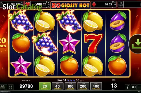 Скрин3. 20 Glossy Hot слот