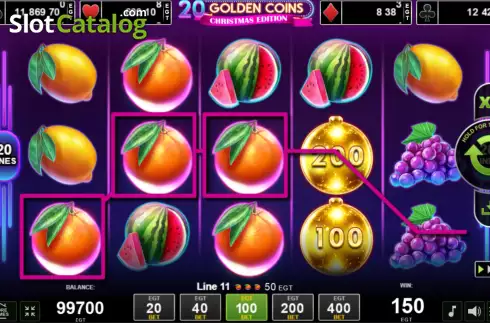 Скрин3. 20 Golden Coins - Christmas Edition слот