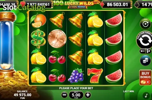 Скрин2. 100 Lucky Wilds Hot Coin Boost слот