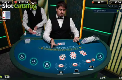 Скрин2. Blackjack Live (Amusnet) слот
