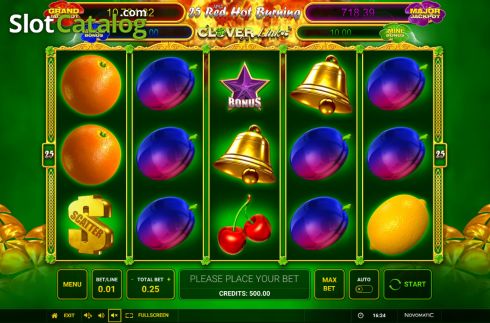 Скрин2. 25 Red Hot Burning Clover Link слот