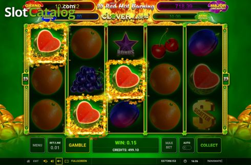 Скрин4. 25 Red Hot Burning Clover Link слот