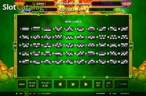 Скрин7. 50 Red Hot Burning Clover Link слот