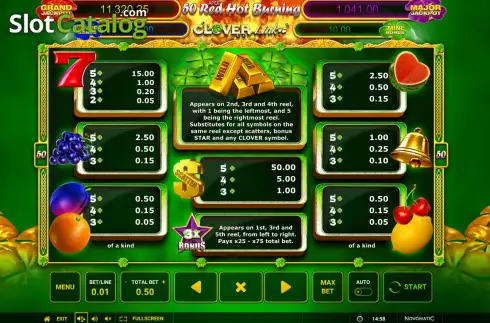 Скрин6. 50 Red Hot 7 Clover Link слот