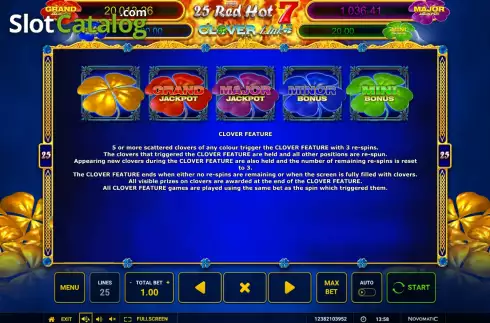 Скрин7. 25 Red Hot 7 Clover Link слот