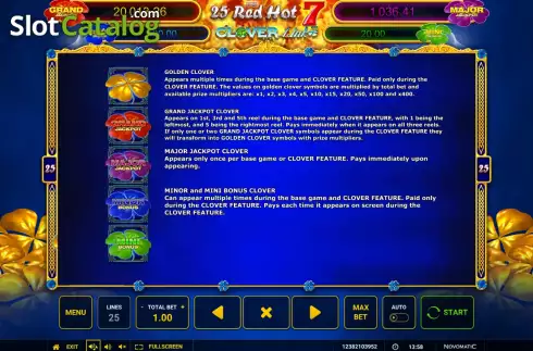 Скрин8. 25 Red Hot 7 Clover Link слот