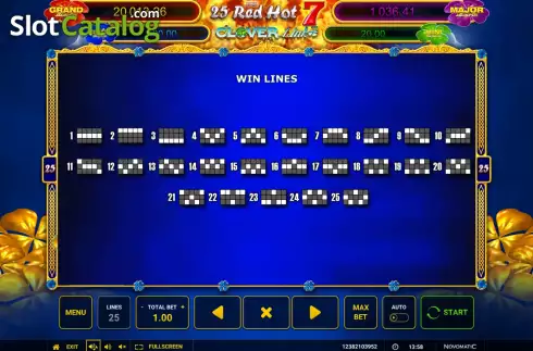 Скрин9. 25 Red Hot 7 Clover Link слот