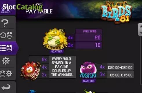 Скрин8. Slot Birds 81 слот