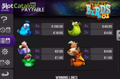 Скрин9. Slot Birds 81 слот