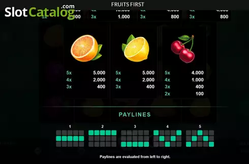 Скрин6. Fruits First слот
