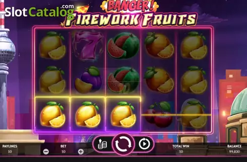 Скрин3. Banger! Firework Fruits слот