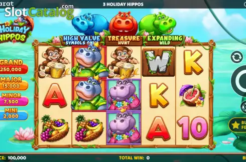 Скрин2. 3 Holiday Hippos слот