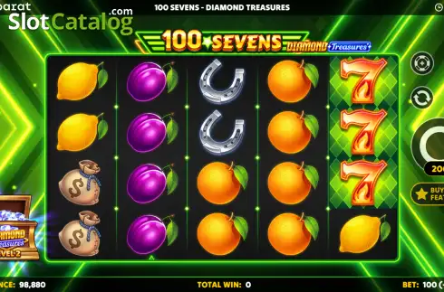 Скрин2. 100 Sevens Diamond Treasures слот