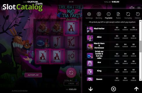 Скрин8. The Hatters Mad Tea Party слот
