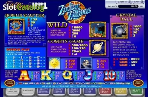 Скрин2. Zodiac Zillions слот