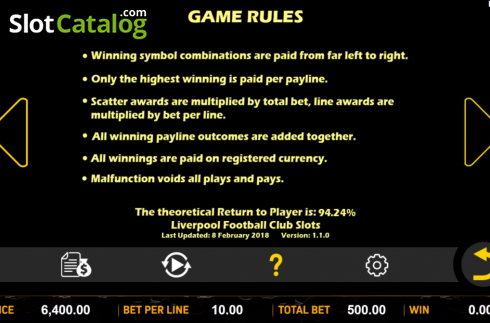 Скрин9. Liverpool Football Club Slots слот