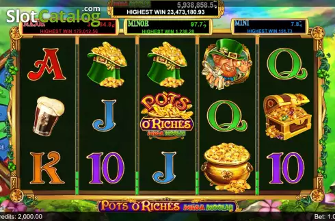 Скрин2. Pots O’Riches Mega Moolah слот