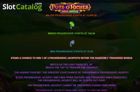 Скрин6. Pots O’Riches Mega Moolah слот
