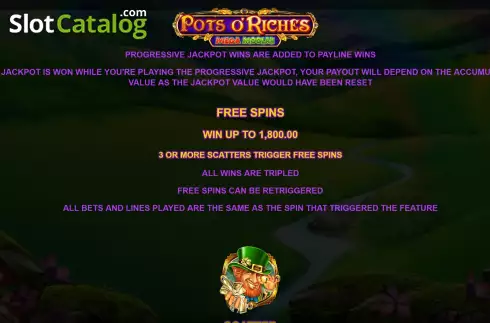 Скрин7. Pots O’Riches Mega Moolah слот