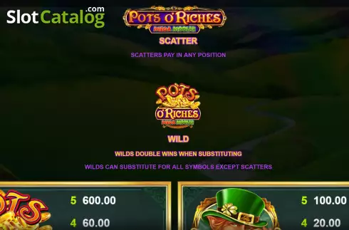 Скрин8. Pots O’Riches Mega Moolah слот