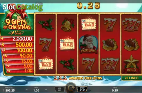 Скрин4. 9 Gifts Of Christmas слот