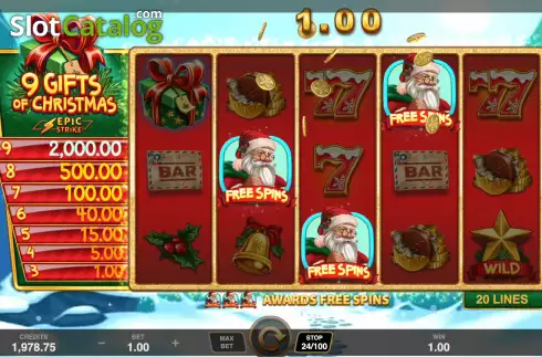 Скрин6. 9 Gifts Of Christmas слот