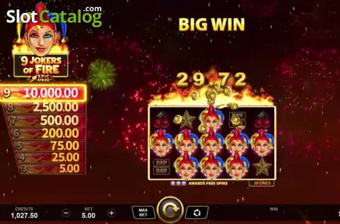 Скрин3. 9 Jokers of Fire слот