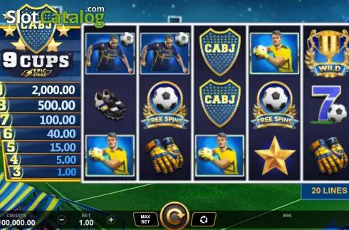 Скрин2. Boca 9 Cups Epic Strike слот