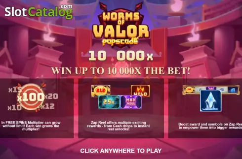 Скрин2. Worms of Valor слот