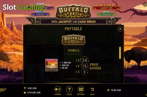 Скрин5. Buffalo Trail (BF games) слот