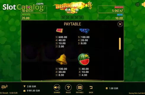 Скрин6. Burning Slots Cash Mesh слот