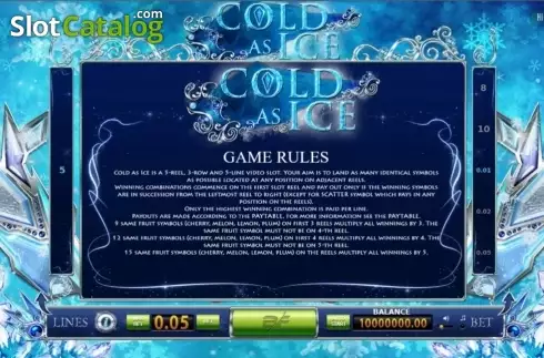 Скрин3. Cold As Ice слот