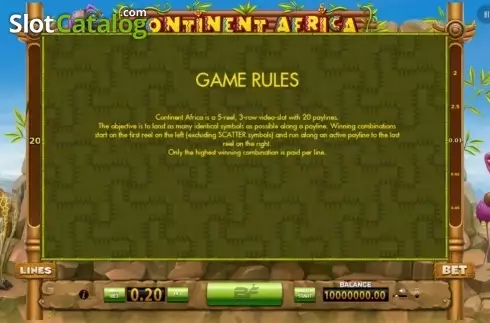 Скрин3. Continent Africa слот