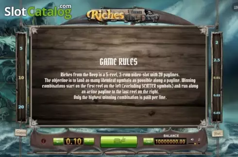Скрин3. Riches from the Deep слот