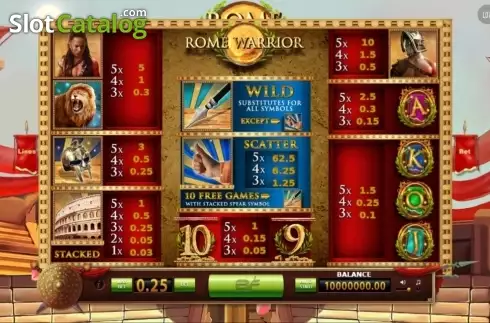 Скрин2. Rome Warrior (BF games) слот