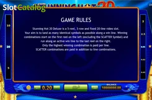 Скрин3. Stunning Hot 20 Deluxe слот