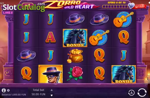 Скрин2. Zorro Wild Heart слот