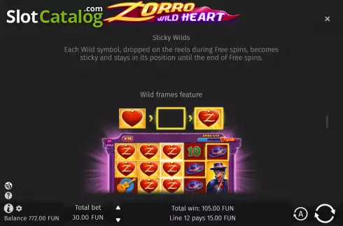 Скрин5. Zorro Wild Heart слот