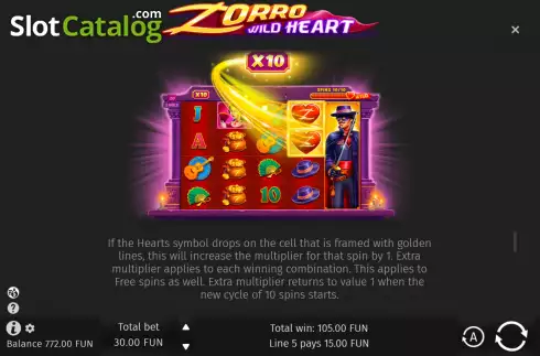 Скрин7. Zorro Wild Heart слот