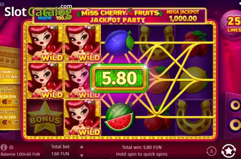 Скрин5. Miss Cherry Fruits Jackpot Party слот