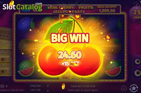 Скрин6. Miss Cherry Fruits Jackpot Party слот