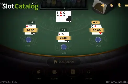 Скрин3. Surrender Multihand Blackjack слот