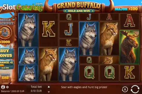 Скрин2. Grand Buffalo Hold & Win слот