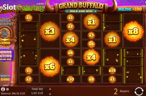 Скрин3. Grand Buffalo Hold & Win слот
